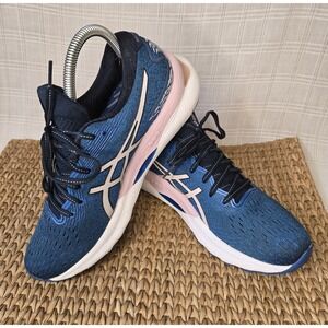 ASICS® Women's 8.5 GEL-NIMBUS 24 Running Shoes in French Blue/Barely Rose
